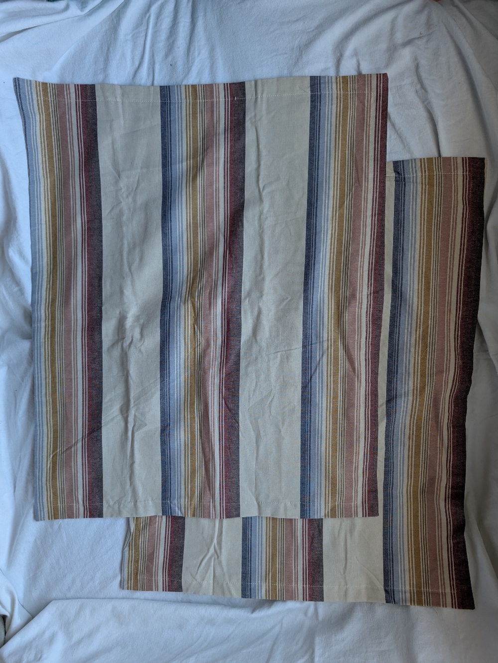 Pendleton Striped Cotton Pillow Shams  in Cream, Blue, Red, Tan - 2